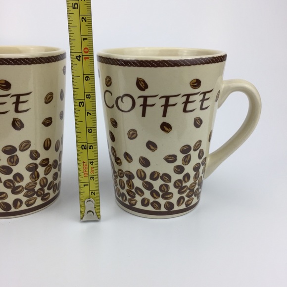 Brown coffee bean mugs cups by Le Gourmet 4” tall - Picture 5 of 7